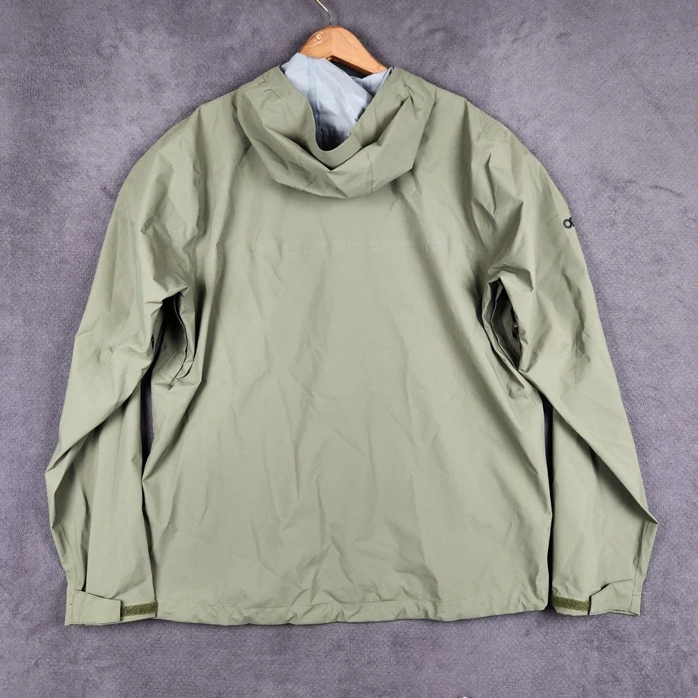 Outdoor Research Stratoburst Stretch Rain Jacket Mens Large Ranger Green NEW